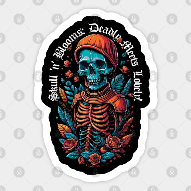 Skull n Bloom: Deadly meets lovely Sticker by DeathAnarchy